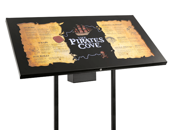 wooden, metal and acrylic crystal menu cases