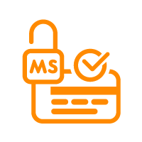 outline drawing depicting a card with a padlock referencing safety.