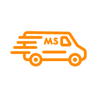 outline drawing of a van with the menushop logo