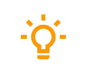 An outline drawing of a lightbulb